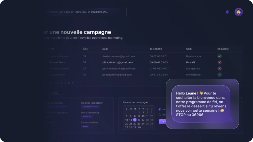 SMS and Email campaigns