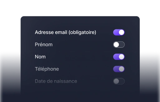 4. Choose the fields to be filled by your customers