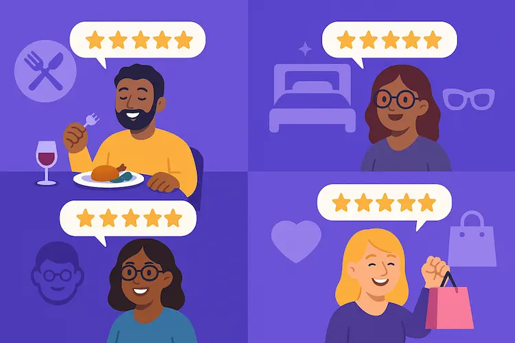 Exemples d'avis positifs pour chaque secteurs d'activités