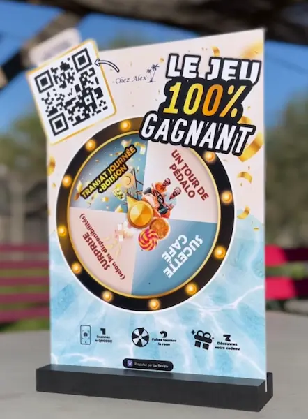 QR code contest game with Up Review using a Google review link