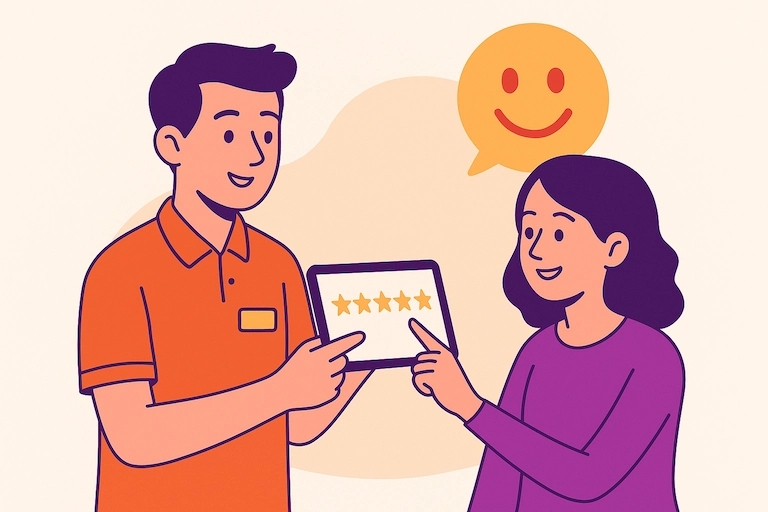 Ask directly for a review from your satisfied customers to request Google reviews