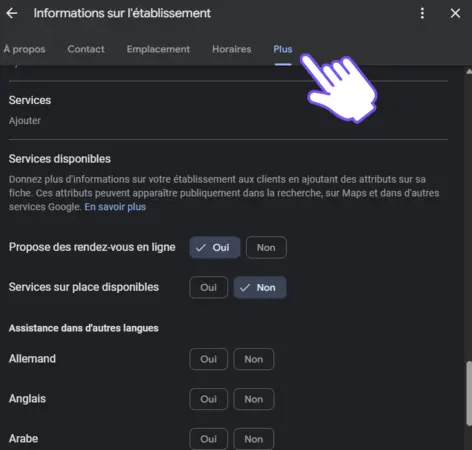 Edit a Google My Business profile’s attributes to optimize it